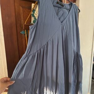Mercantile by Free People Slate Blue V-Neck Midi Dress